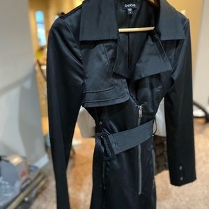 Bebe black trench jacket